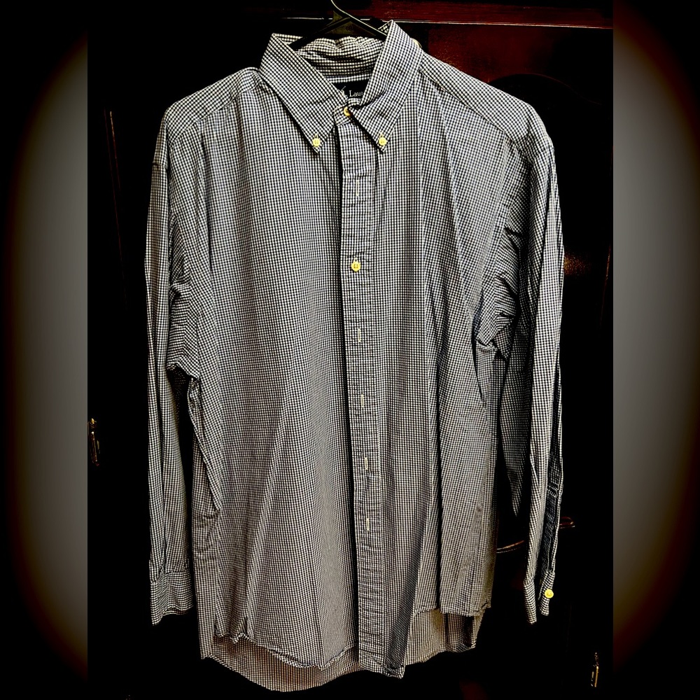 Men’s Ralph Lauren Polo navy/white checked shirt